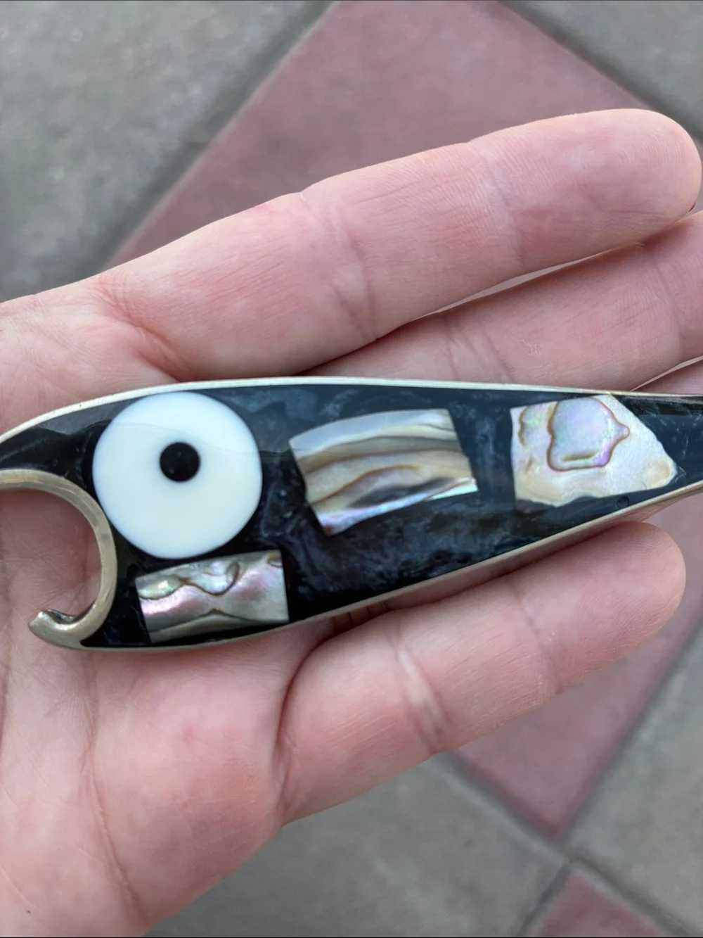 Vintage Mexican Alpaca Silver Fish Bottle Opener